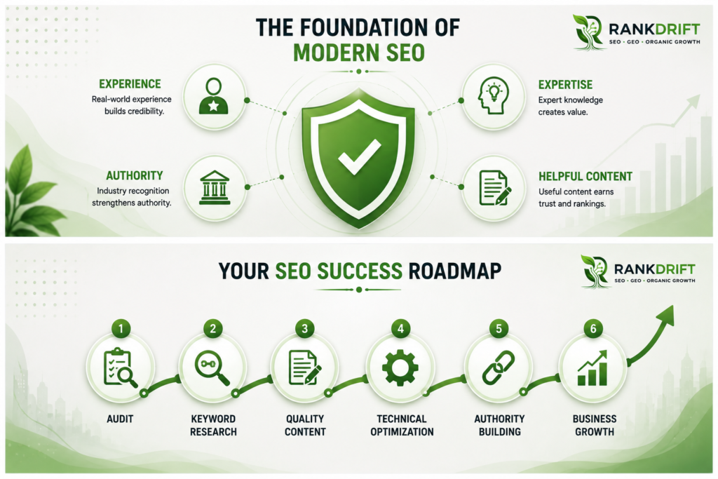 Modern SEO strategy infographic